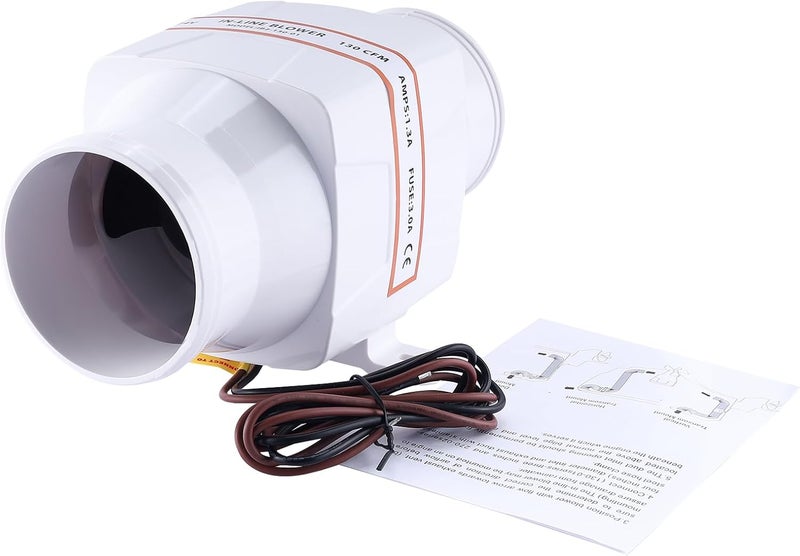 NovelBee Marine Boat DC 24V Electric in-Line Bilge Air Blower Fan Boat Engine Blowers Marine Cabin Engine Ventilation Blower Fan - Image 1